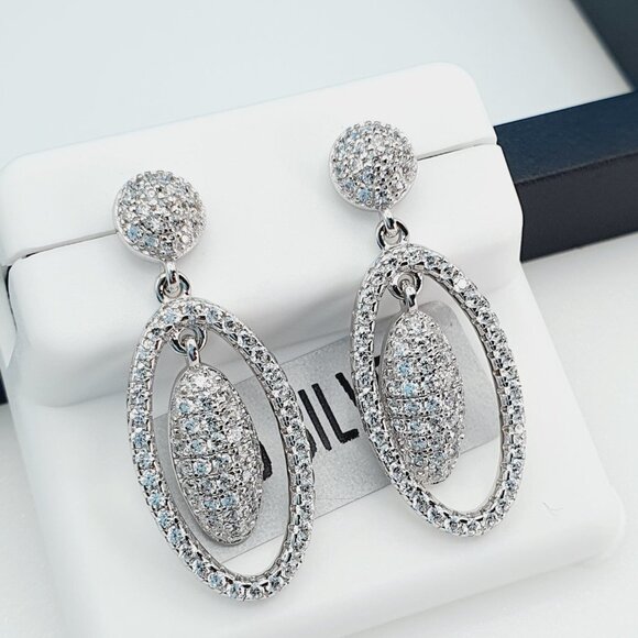 "925 Sterling Silver Cubic Zirconia Earrings, UU1P6A6110 - Picture 3 of 9